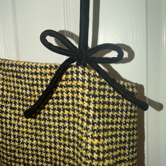 Ganni Houndstooth Mini Dress with Black Bow Straps - Picture 3 of 11